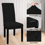 GOMINIMO 6pcs Dining Chair Slipcovers/ Protective Covers (Black) GO-DCS-102-RDT - Furniture > Dining
