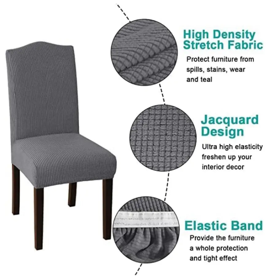 GOMINIMO 6pcs Dining Chair Slipcovers/ Protective Covers (Black) GO-DCS-102-RDT - Furniture > Dining