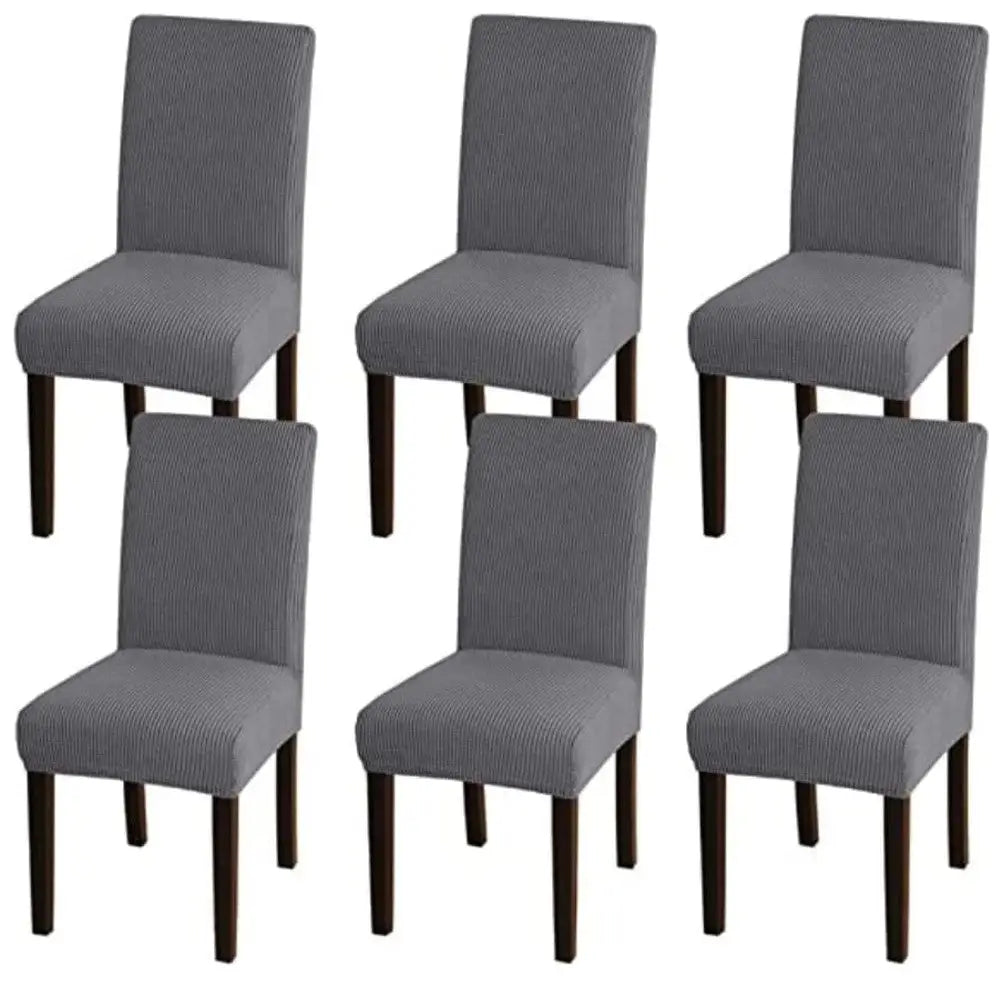 GOMINIMO 6pcs Dining Chair Slipcovers/ Protective Covers (Silver Grey) GO-DCS-100-RDT - Furniture > Dining