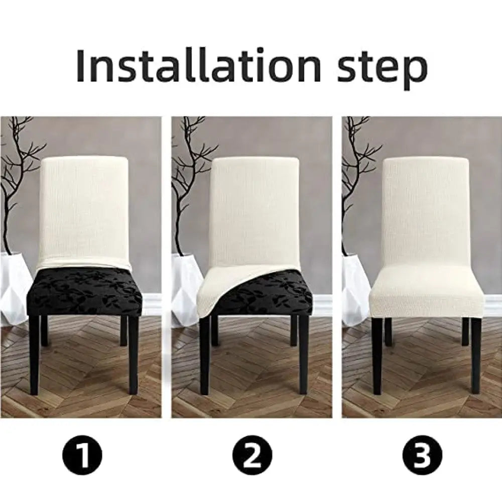 GOMINIMO 6pcs Dining Chair Slipcovers/ Protective Covers (White) GO-DCS-106-RDT - Furniture > Dining