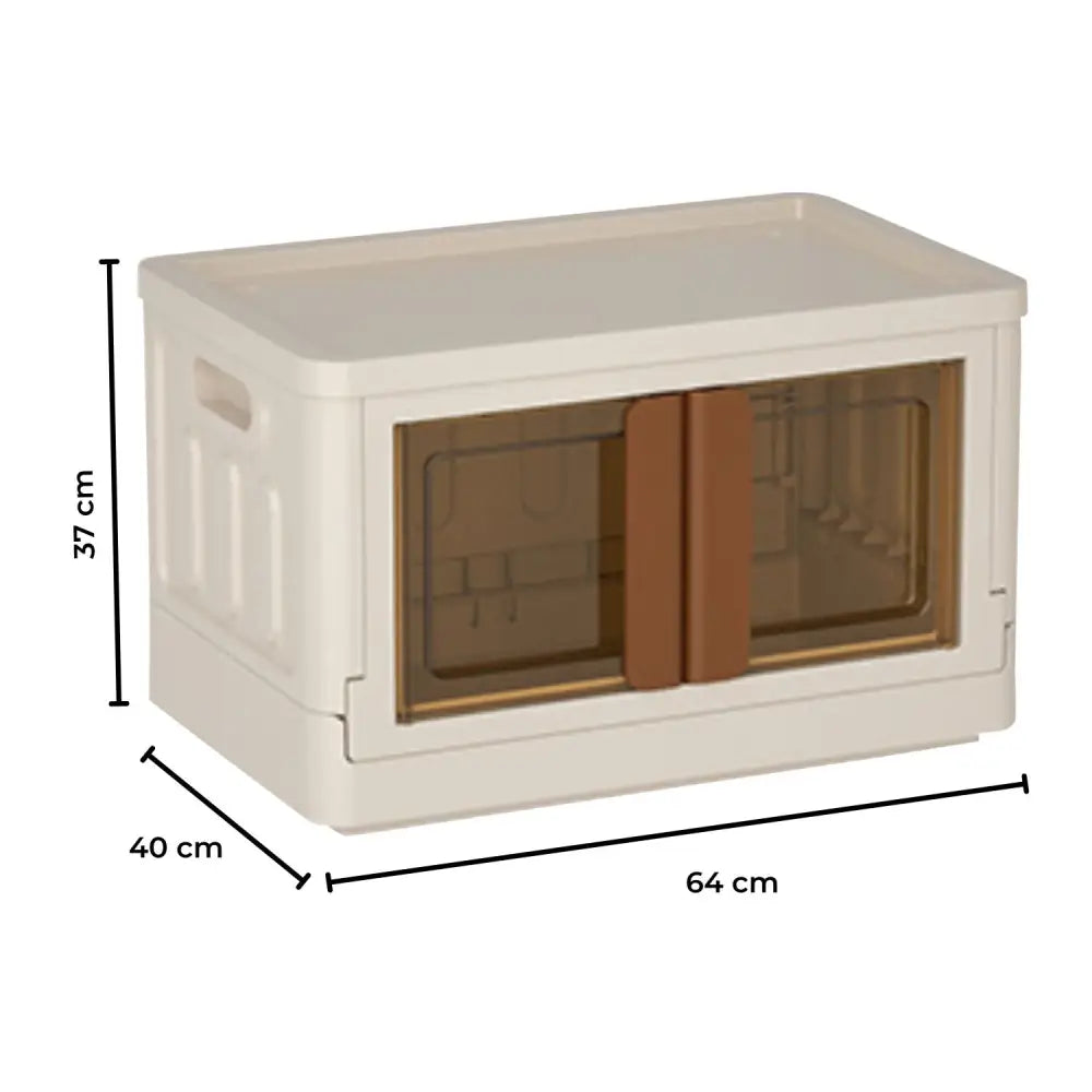 GOMINIMO 72L Foldable Storage Organizers(lvory + Brown) GO-FSCR-101-HXH - Home & Garden > Storage