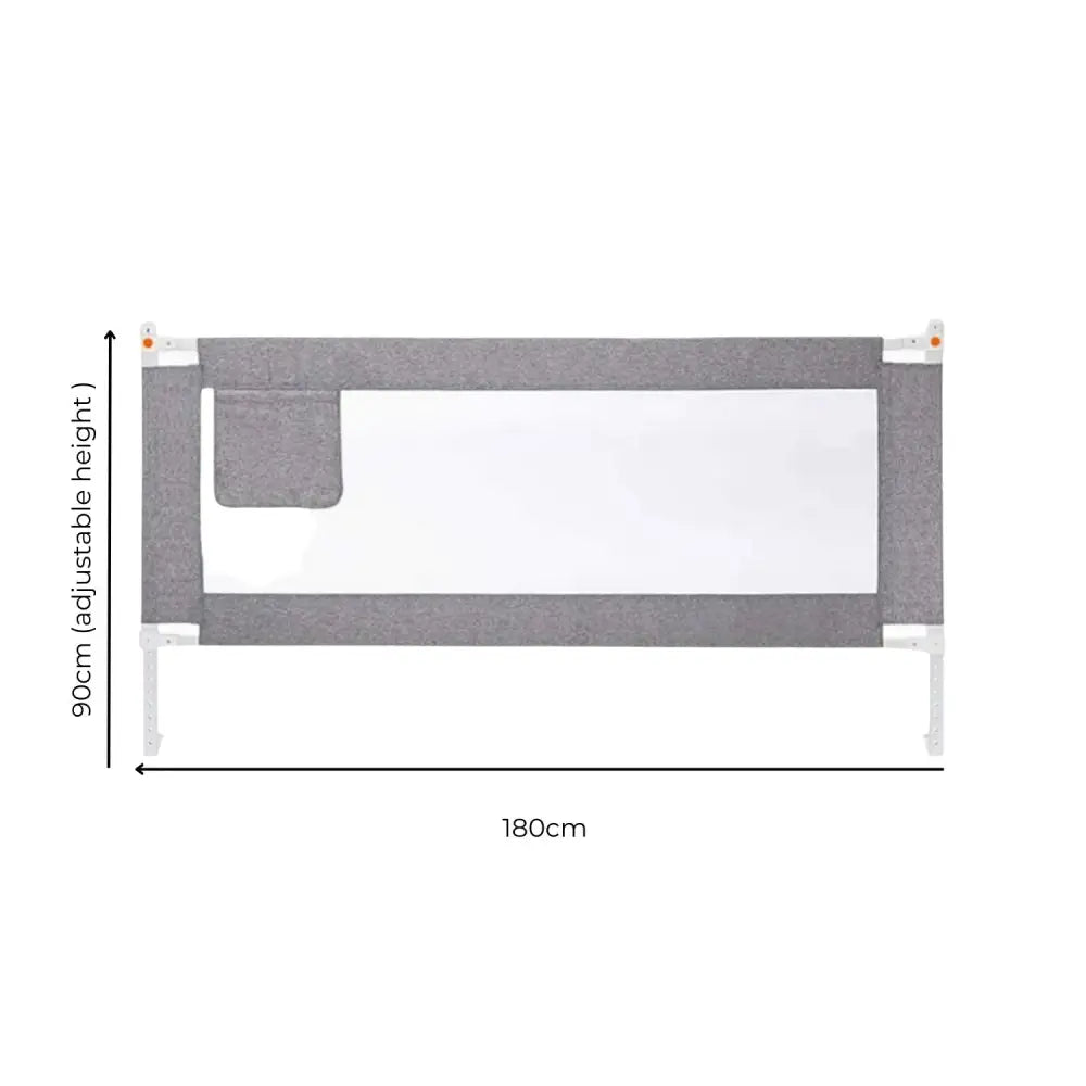 GOMINIMO 90CM Height Adjustable Folding Kids Safety Bed Rail (180X90CM Single Side 1 PCS Grey) GO-SBR-101-JL - Baby &
