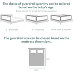 GOMINIMO 90CM Height Adjustable Folding Kids Safety Bed Rail (180X90CM Single Side 1 PCS Grey) GO-SBR-101-JL - Baby &