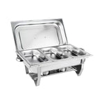 GOMINIMO 9L Chafing Dish Multifunctional Stainless Steel Food Buffet Warmer Pan (3x3L Triple Trays) - Home & Garden >