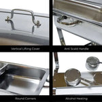 GOMINIMO 9L Chafing Dish Multifunctional Stainless Steel Food Buffet Warmer Pan (3x3L Triple Trays) - Home & Garden >