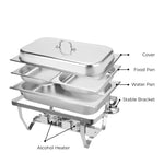 GOMINIMO 9L Chafing Dish Stainless Steel Food Buffet Warmer Pan (2x4.5L Dual Trays) GO-CDB-100-JZY - Home & Garden >