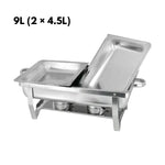 GOMINIMO 9L Chafing Dish Stainless Steel Food Buffet Warmer Pan (2x4.5L Dual Trays) GO-CDB-100-JZY - Home & Garden >