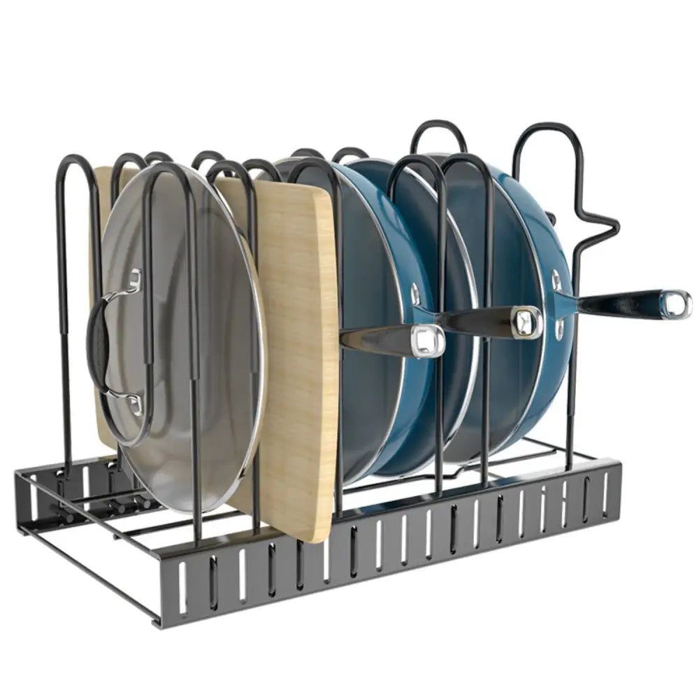 GOMINIMO Adjustable 8 Tier Pots and Pans Organizer with 3 DIY Methods GO-PPO-100-SF - Home & Garden > Kitchen Bins