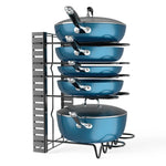 GOMINIMO Adjustable 8 Tier Pots and Pans Organizer with 3 DIY Methods GO-PPO-100-SF - Home & Garden > Kitchen Bins