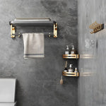 Gominimo Bathroom Wall Mount Black Gold Accessories Set (A) - Home & Garden > Bathroom Accessories > Bath Caddies