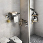Gominimo Bathroom Wall Mount Black Gold Accessories Set (A) - Home & Garden > Bathroom Accessories > Bath Caddies