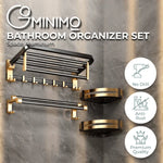 Gominimo Bathroom Wall Mount Black Gold Accessories Set (C) - Home & Garden > Bathroom Accessories > Bath Caddies