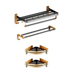 Gominimo Bathroom Wall Mount Black Gold Accessories Set (C) - Home & Garden > Bathroom Accessories > Bath Caddies
