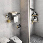 Gominimo Bathroom Wall Mount Black Gold Accessories Set (D) - Home & Garden > Bathroom Accessories > Bath Caddies