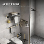 Gominimo Bathroom Wall Mount Black Gold Accessories Set (F) - Home & Garden > Bathroom Accessories > Bath Caddies