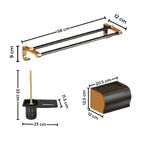 Gominimo Bathroom Wall Mount Black Gold Accessories Set (F) - Home & Garden > Bathroom Accessories > Bath Caddies