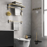 Gominimo Bathroom Wall Mount Black Gold Accessories Set (F) - Home & Garden > Bathroom Accessories > Bath Caddies