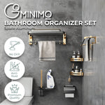 Gominimo Bathroom Wall Mount Black Gold Accessories Set (G) - Home & Garden > Bathroom Accessories > Bath Caddies