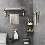 Gominimo Bathroom Wall Mount Black Gold Accessories Set (G) - Home & Garden > Bathroom Accessories > Bath Caddies