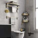Gominimo Bathroom Wall Mount Black Gold Accessories Set (G) - Home & Garden > Bathroom Accessories > Bath Caddies
