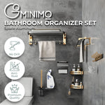 Gominimo Bathroom Wall Mount Black Gold Accessories Set (H) - Home & Garden > Bathroom Accessories > Bath Caddies