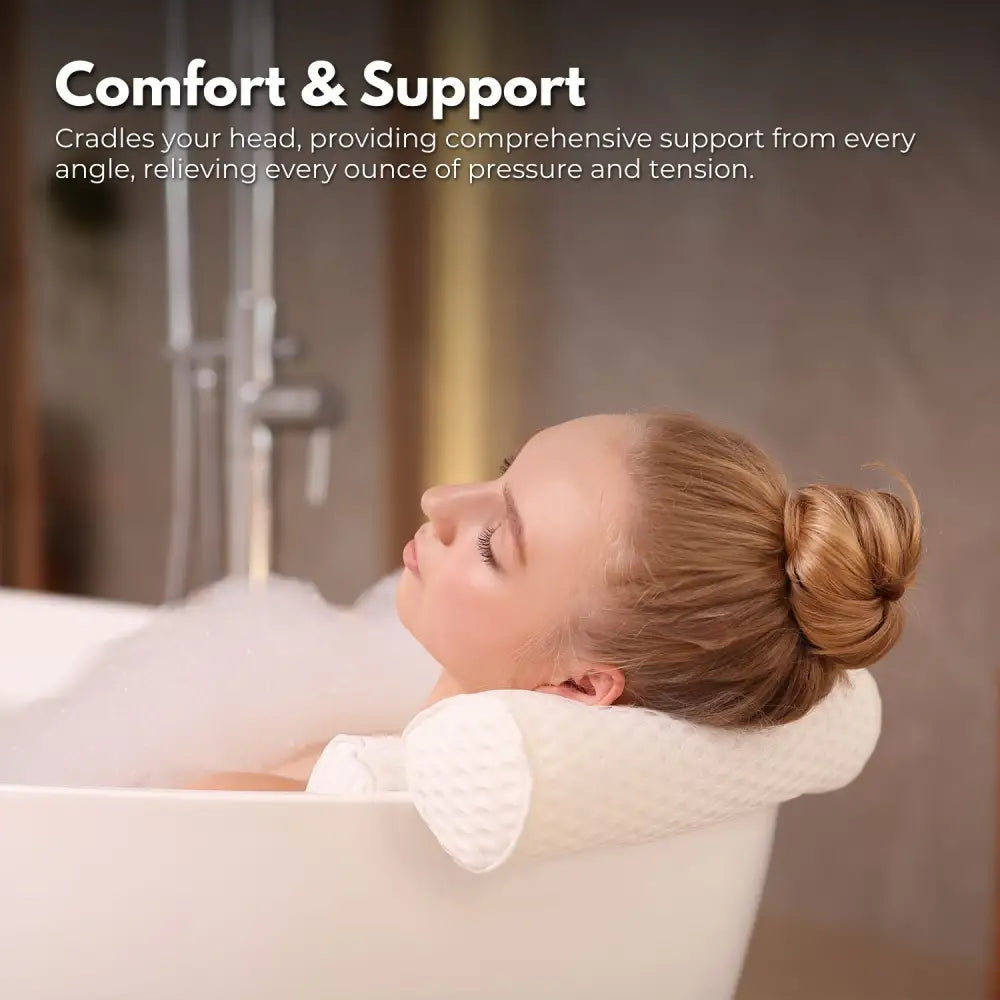 GOMINIMO Bathtub Spa Pillow with 4D Air Mesh and 7 Suction Cups - Home & Garden > Bedding > Pillows