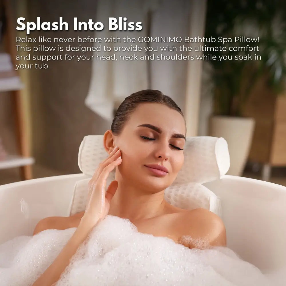 GOMINIMO Bathtub Spa Pillow with 4D Air Mesh and 7 Suction Cups - Home & Garden > Bedding > Pillows