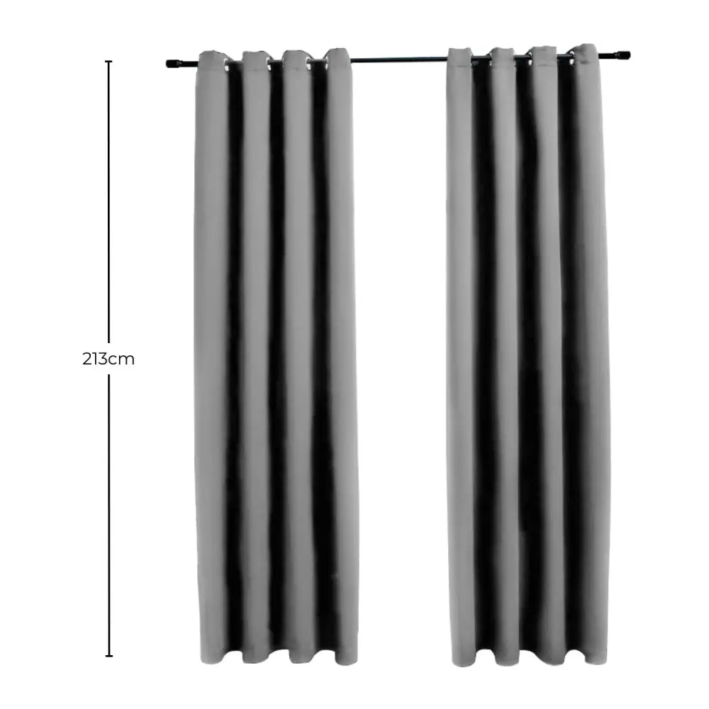 GOMINIMO Blackout Window Curtains for Thermal Insulated Room (Set of 2 W132cm x D213cm Light Grey) GO-CNB-104-MM - Home