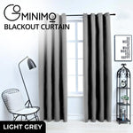 GOMINIMO Blackout Window Curtains for Thermal Insulated Room (Set of 2 W132cm x D213cm Light Grey) GO-CNB-104-MM - Home