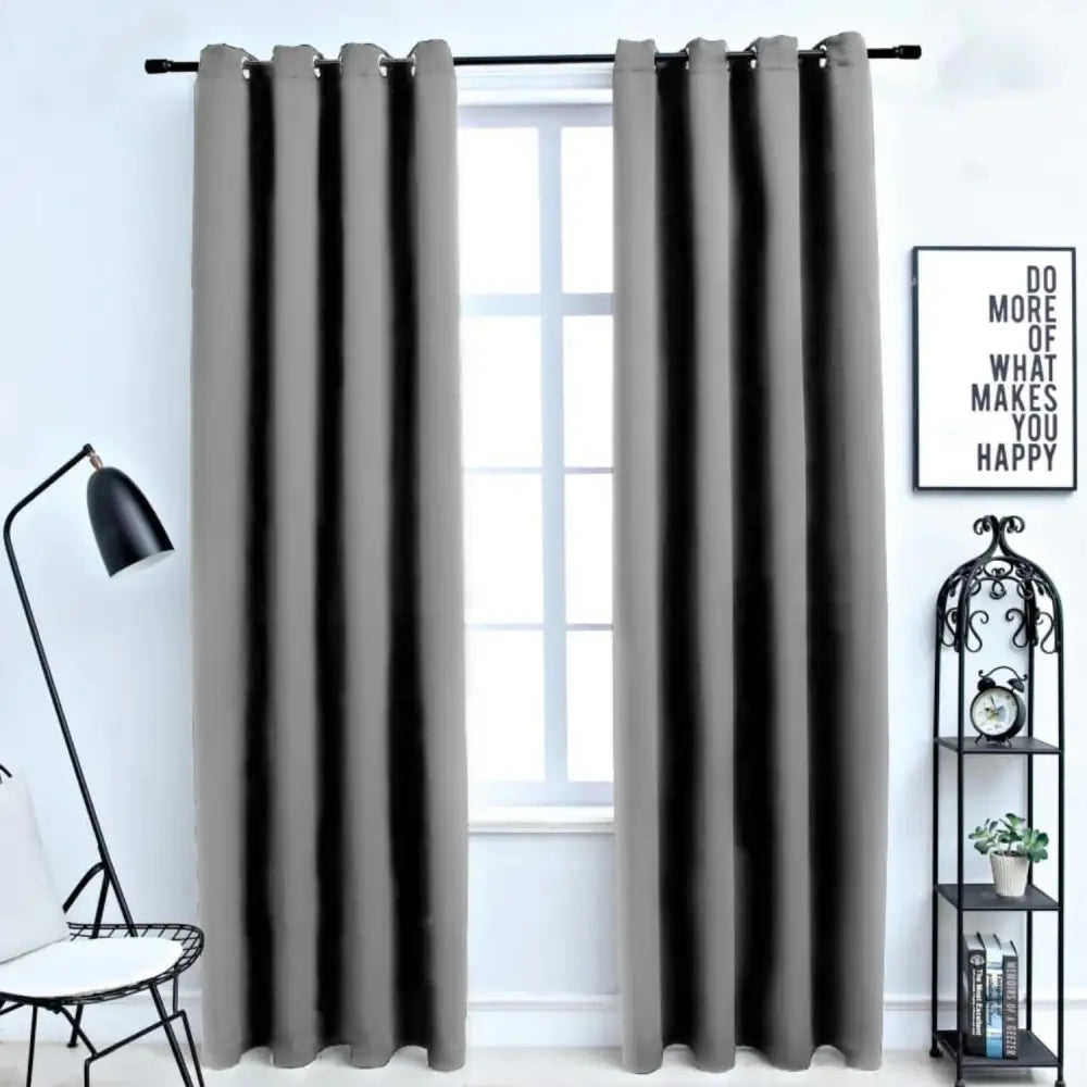 GOMINIMO Blackout Window Curtains for Thermal Insulated Room (Set of 2 W132cm x D213cm Light Grey) GO-CNB-104-MM - Home