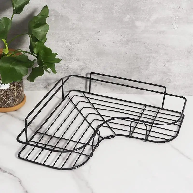 GOMINIMO Corner Shower Caddy with Hooks and Adhesive (Black) - Auto Accessories > Auto Accessories Others > Automotive