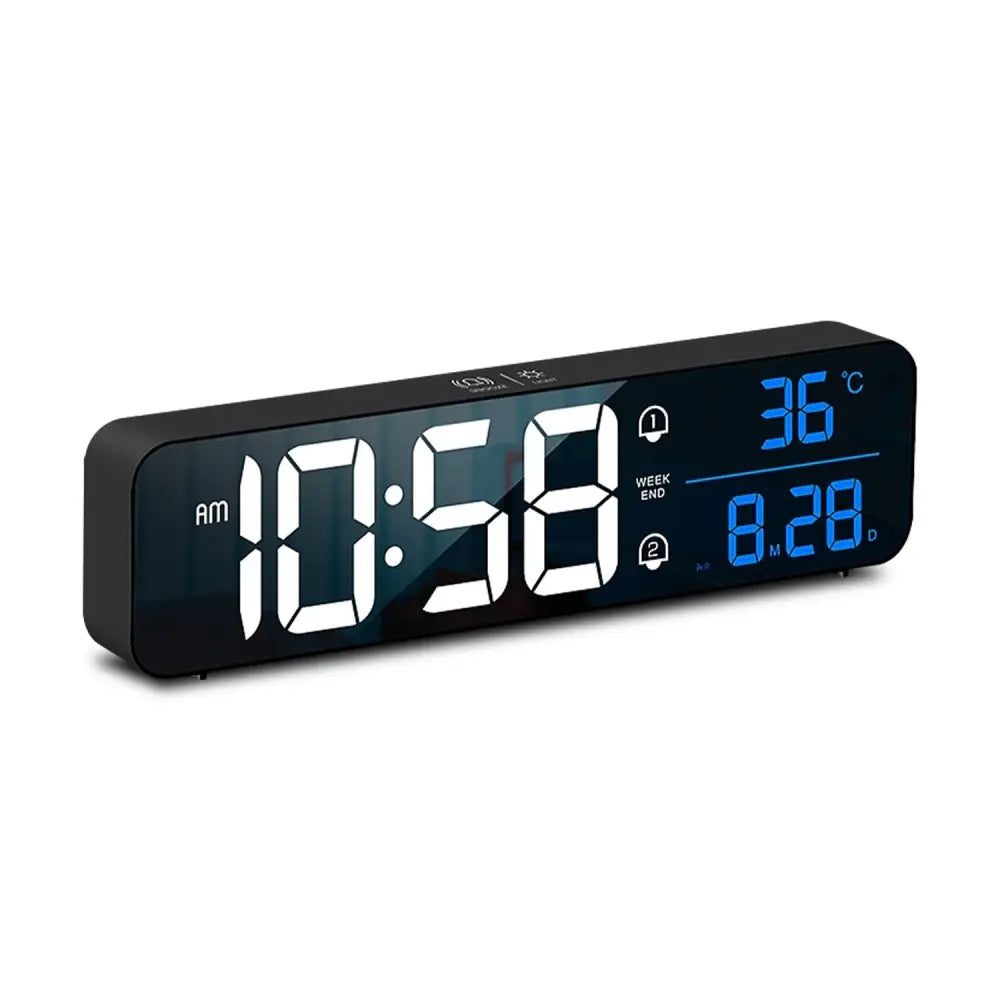 GOMINIMO Digital Clock Mirrored Black - GO-CK-103-FKT - Home & Garden > Decor