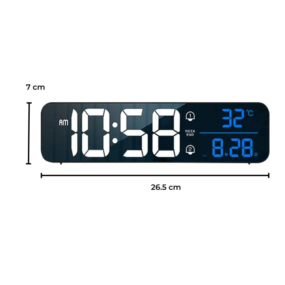 GOMINIMO Digital Clock Mirrored Black - GO-CK-103-FKT - Home & Garden > Decor