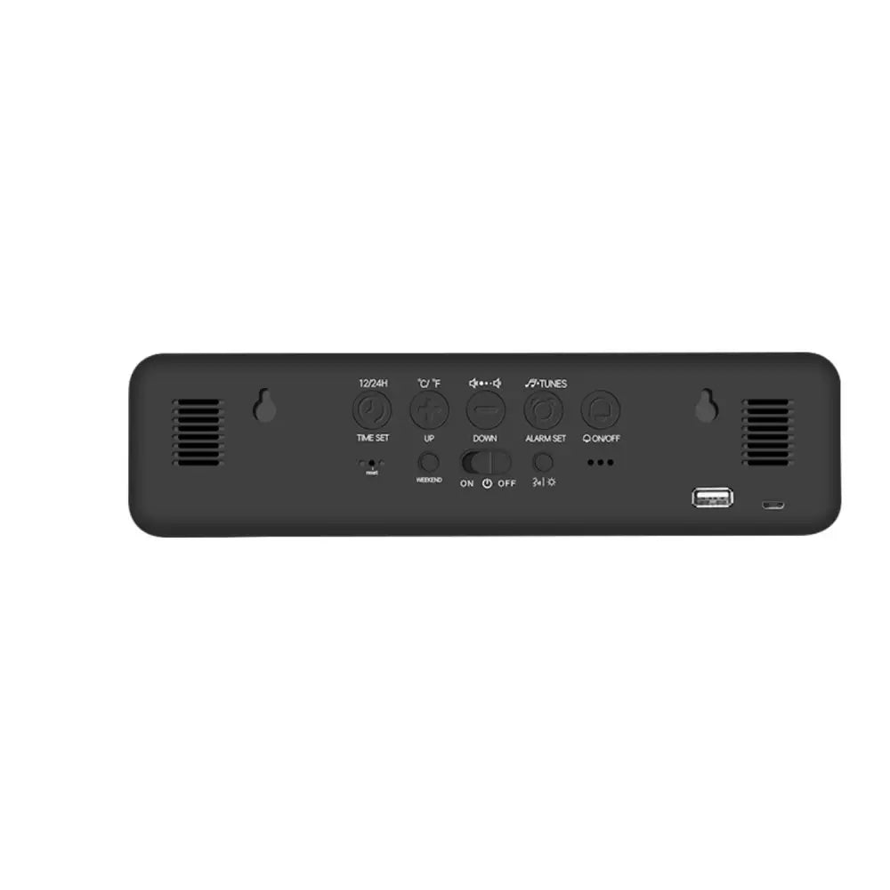 GOMINIMO Digital Clock Mirrored Black - GO-CK-103-FKT - Home & Garden > Decor