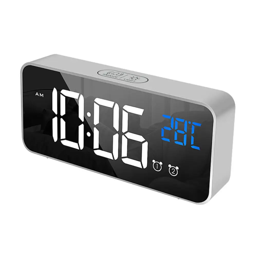 GOMINIMO Digital Clock Mirrored Grey - Home & Garden > Decor > Clocks