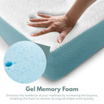 GOMINIMO Dual Layer Mattress Topper 3 inch with Gel Infused (Twin) GO-MTP-104 - Furniture > Mattresses