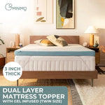 GOMINIMO Dual Layer Mattress Topper 3 inch with Gel Infused (Twin) GO-MTP-104 - Furniture > Mattresses