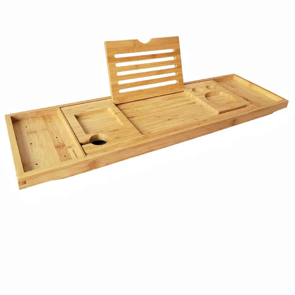 GOMINIMO Expandable Bamboo Bathup Caddy Trays GO-BBC-100-HYB - Home & Garden > Bathroom Accessories