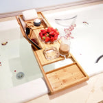 GOMINIMO Expandable Bamboo Bathup Caddy Trays GO-BBC-100-HYB - Home & Garden > Bathroom Accessories