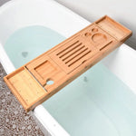 GOMINIMO Expandable Bamboo Bathup Caddy Trays GO-BBC-100-HYB - Home & Garden > Bathroom Accessories