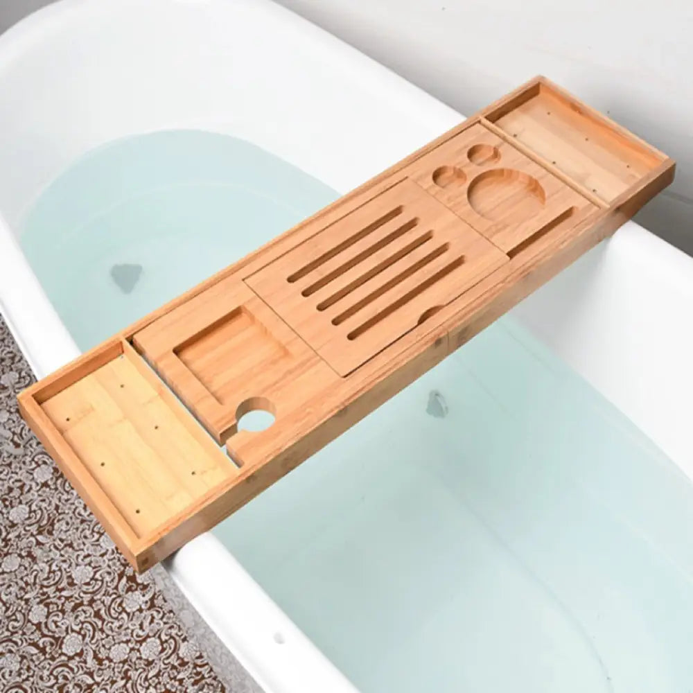 GOMINIMO Expandable Bamboo Bathup Caddy Trays GO-BBC-100-HYB - Home & Garden > Bathroom Accessories