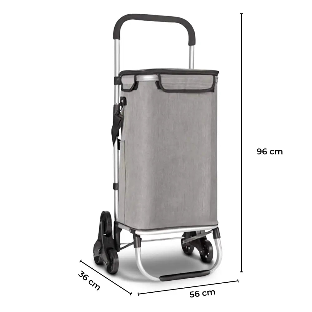 GOMINIMO Foldable Aluminum Shopping Trolley Cart with Tri-Wheel (Grey) GO-STY-102-XR - Home & Garden > Storage