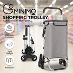 GOMINIMO Foldable Aluminum Shopping Trolley Cart with Tri-Wheel (Grey) GO-STY-102-XR - Home & Garden > Storage