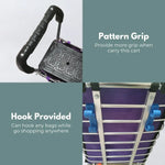 GOMINIMO Foldable Aluminum Shopping Trolley Cart with Wheels and Lids (Purple and Silver) GO-STY-103-XR - Home & Garden