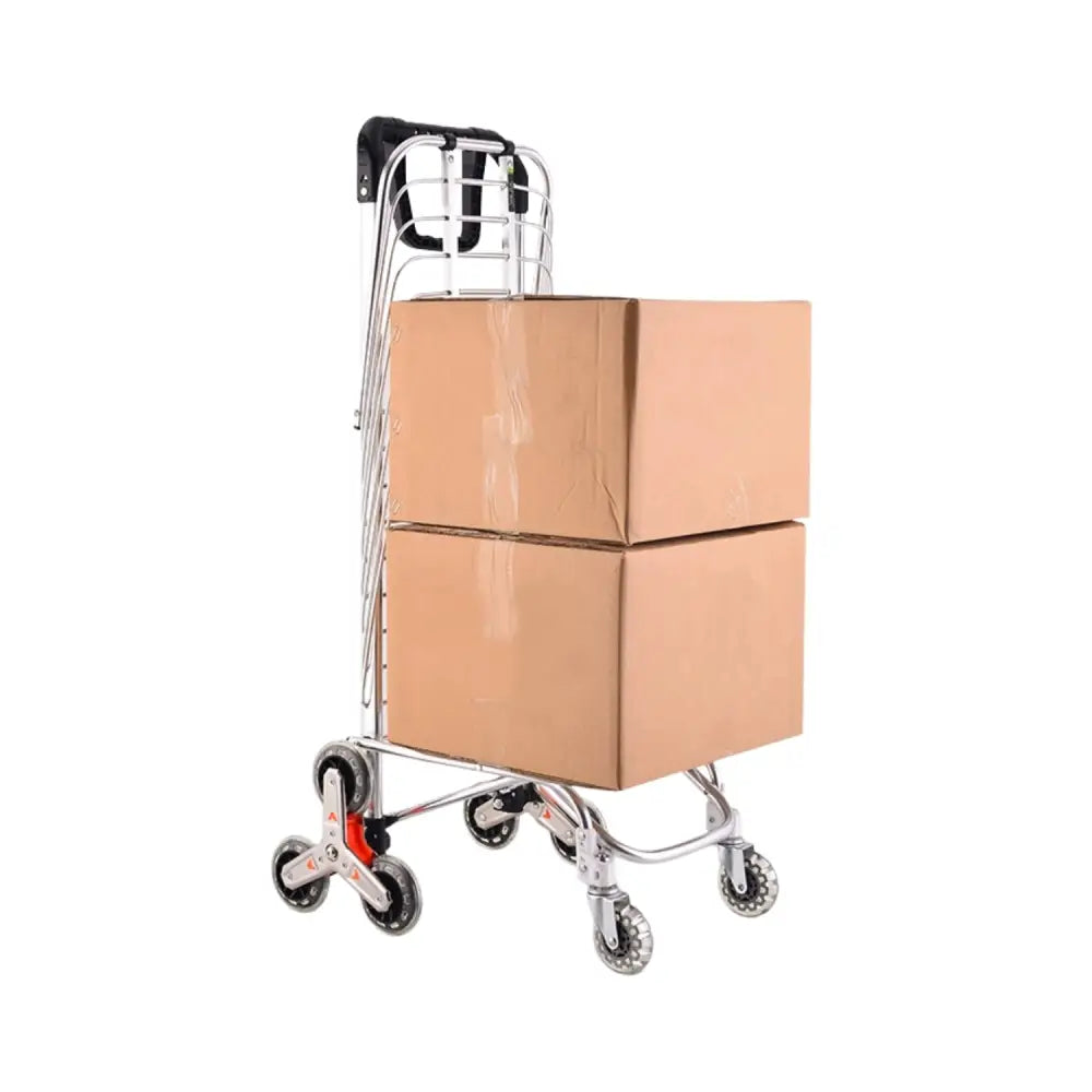 GOMINIMO Foldable Aluminum Shopping Trolley Cart with Wheels and Lids (Purple and Silver) GO-STY-103-XR - Home & Garden