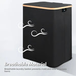 GOMINIMO Folding Bamboo & Canvas Laundry Hamper with Single Lid (Black)GO-LB-116-SJ - Home & Garden > Laundry & Cleaning