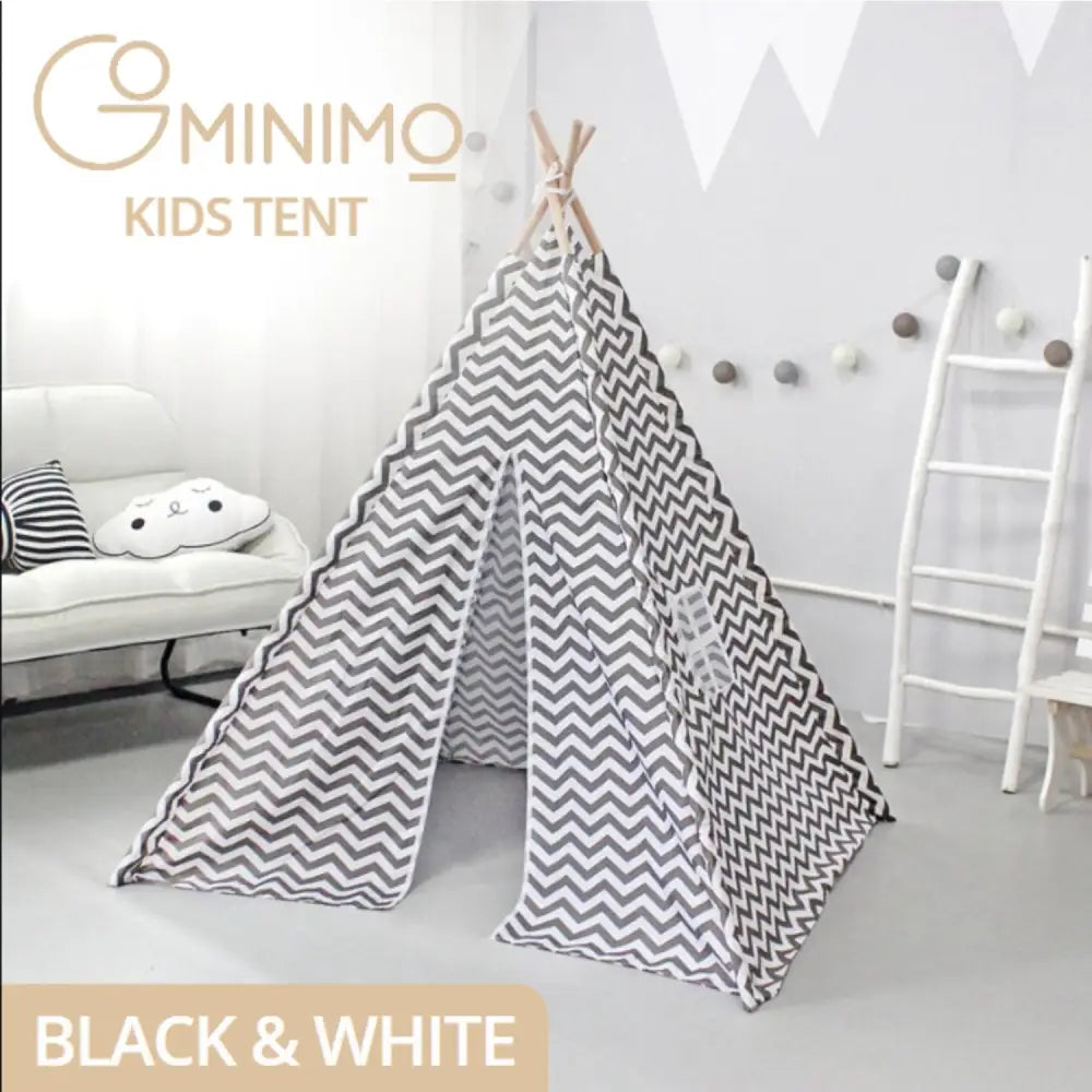 GOMINIMO Kids Teepee Tent with Side Window and Carry Case (Wave Stripe) GO-KT-103-LK - Baby & Kids > Kid’s Furniture