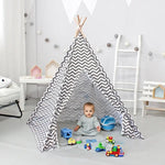 GOMINIMO Kids Teepee Tent with Side Window and Carry Case (Wave Stripe) GO-KT-103-LK - Baby & Kids > Kid’s Furniture