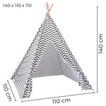 GOMINIMO Kids Teepee Tent with Side Window and Carry Case (Wave Stripe) GO-KT-103-LK - Baby & Kids > Kid’s Furniture