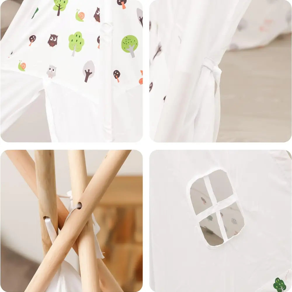 GOMINIMO Kids Teepee Tent with Side Window and Carry Case (White Forest) GO-KT-101-LK - Baby & Kids > Kid’s Furniture